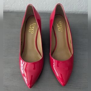 Franco Sarto Red Patent Wedges